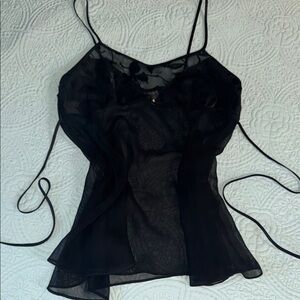 Elegant Black Sheer Women's sleep Top